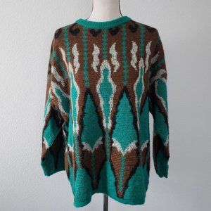 Vintage Benetton Teal Mohair Blend Tunic Sweater